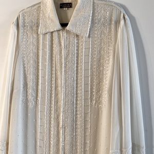Marina by Marina Bresler Beaded tunic top.       Sz 1X